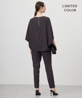 ICB L 【新色追加・WEB限定カラーあり・接触冷感・UVケア・速乾・防シワ・洗える】 FluidBackSatin  ドロストパンツ チャコール系［WEB限定］