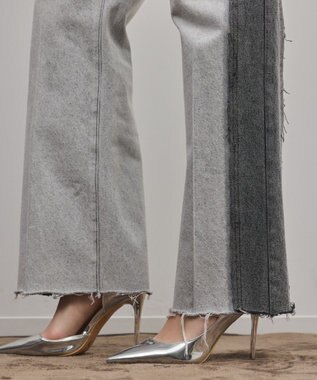 GRACE CONTINENTAL リメイクフレアデニムパンツ ブラック