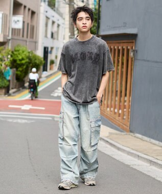 WEGO 【ユニセックス着用ITEM】デニムイージーカーゴパンツ デニム淡色