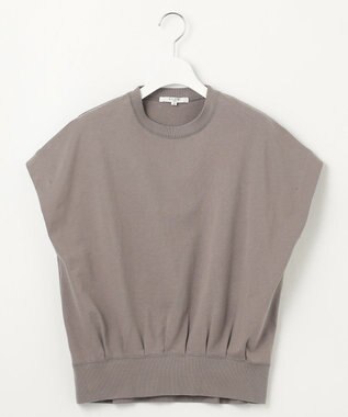 23区 【SLOW/WEB限定】コンパクトインレー フレンチスリーブ カットソー グレージュ