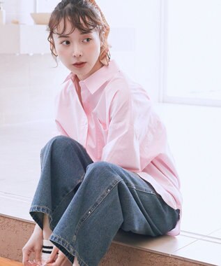 earth music&ecology バックツイストオーバーシャツ Light Pink