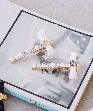 Maison de FLEUR リボンビジューピンセット Light Pink