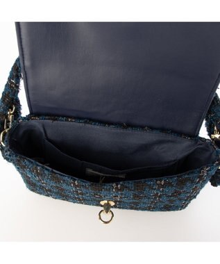 UNBILLION カシュカシュ cachecache / ツイード2wayハンドルフラップショルダー ネイビー