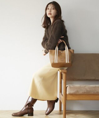 TOPKAPI 【TREASURE TOPKAPI】ソフトシュリンク テープコンビ ミニ トート バッグ ショルダーベルト付 ブラウン