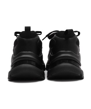 WEGO PUメッシュヒールダッドスニーカー ブラック