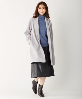 J.PRESS LADIES 【WEB限定・洗える】BARTOLOZZI ポリエステルレザーII スカート ブラック系