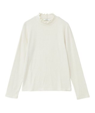 earth music&ecology ラメテレコハイネックプルオーバー Off White