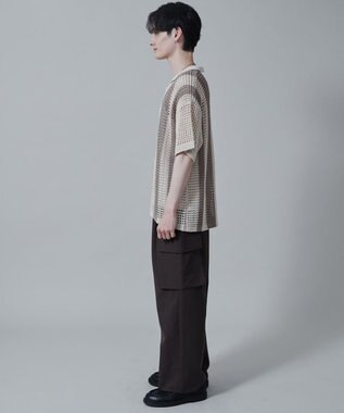 WEGO マルチストライプニットシャツ（S） オフホワイト