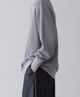 UNFILO MENS イージーケア ワッフル ヘンリーネック [23年春夏商品] グレー