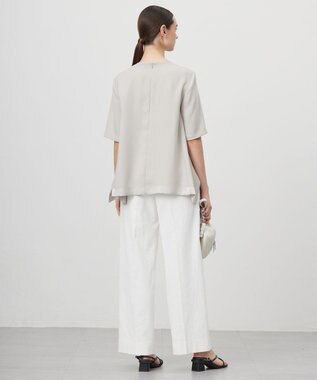 ICB 【接触冷感・UVカット・透け防止・吸水速乾・洗える】 シェルタリングドライオックス ワイドパンツ オフホワイト系