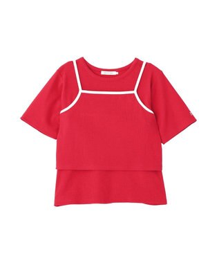 AMERICAN HOLIC 【2点セット】配色キャミ＋Tシャツ Red