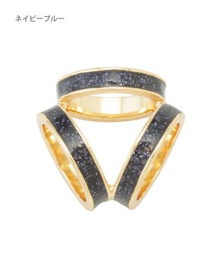 MOONBAT Luna Luce(ルナルーチェ)スカーフリング ラメ 3 Ring お手持ちのスカーフを通すだけ ギフト ネイビーブルー