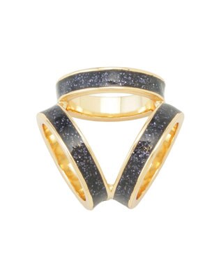 MOONBAT Luna Luce(ルナルーチェ)スカーフリング ラメ 3 Ring お手持ちのスカーフを通すだけ ギフト ネイビーブルー