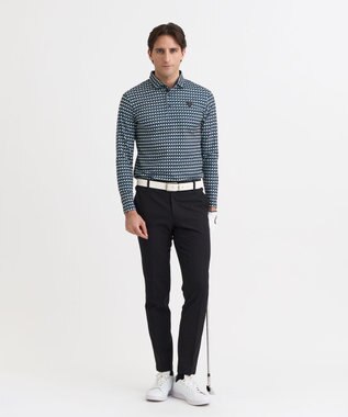 23区GOLF 【MEN】フラッグ総柄長袖ポロシャツ ダークグリーン系5