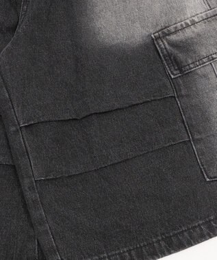 WEGO フラップポケットニータックカーゴハーフパンツ ブラック