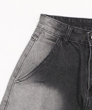 WEGO フラップポケットニータックカーゴハーフパンツ ブラック