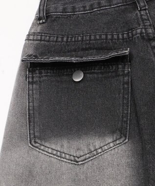 WEGO フラップポケットニータックカーゴハーフパンツ ブラック