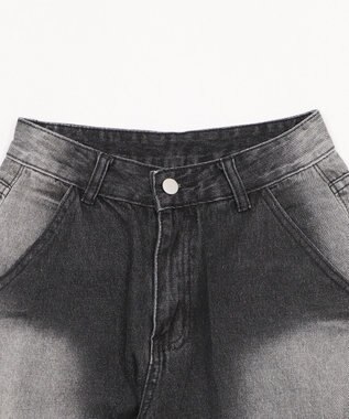 WEGO フラップポケットニータックカーゴハーフパンツ ブラック