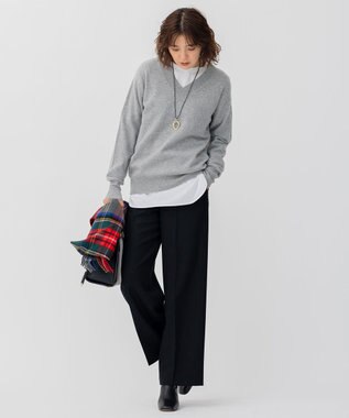 23区 L CARIAGGIウールカシミヤ Vネック ニット ライトグレー系