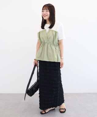 Green Parks ギャザーミニバッグ Black