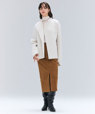 BEIGE， 【洗える・VERY NaVY12月号掲載】LA MONNAIE / バイカラーウールタートルニット Bone × Taupe