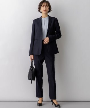 23区 【先行予約】バックサテンアムンゼン フロントタックブラウス スカイブルー系