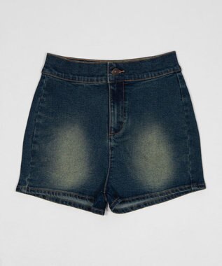 WEGO ハイウエストマイクロデニムショーツ デニム中濃加工色