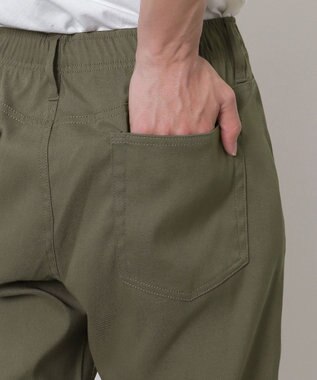 WEGO 【接触冷感/吸水速乾/ストレッチ/ウエスト紐/らくらくのびる/MLサイズ展開】カルゼレギンスアンクルパンツ カーキ