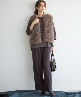 23区 S 【SLOW/一部店舗限定】コットンライクテリー イージー パンツ グレー系