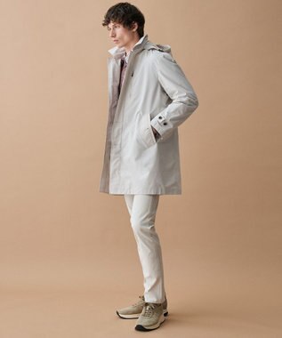 JOSEPH ABBOUD 【キングサイズ・フード脱着仕様/JAPANファブリック/ECO撥水】ステンカラー コート アイボリー系