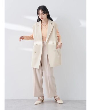 earth music&ecology パフスリーブクレープリブインナー Orange