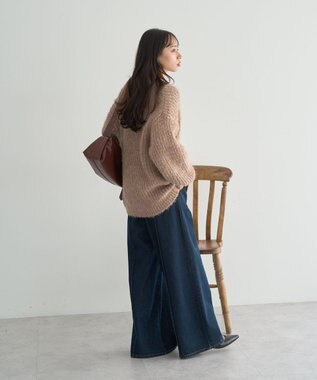 earth music&ecology 【予約】カラーミックスシャギーカーディガン モカ