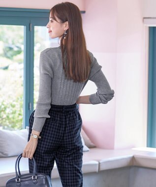 Tiaclasse 【洗える】ランダムリブニットプルオーバー グレー