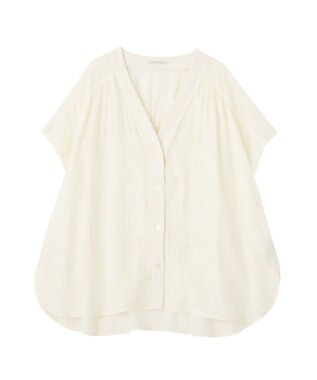 Green Parks フレンチスリーブリブドッキングシャツ Off White