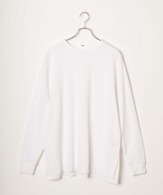 WEGO スリットワッフルロングスリーブT ホワイト