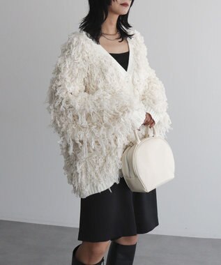 Green Parks フリンジニットカーディガン Off White