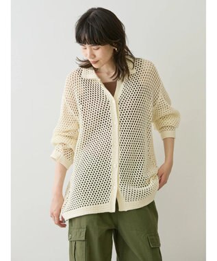 AMERICAN HOLIC 透かし編みニットカーディガン Ivory