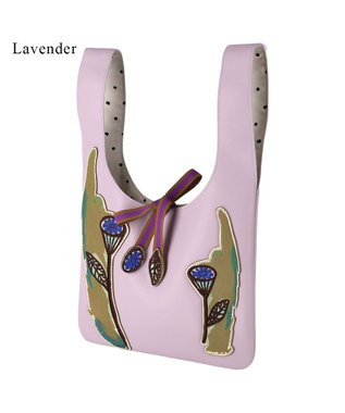 tsumori chisato CARRY 花ししゅう ハンドバッグ ミニバッグ お財布バッグ ラベンダー