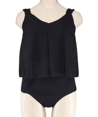 San-ai Resort（三愛水着楽園） ロングパンツセット　9M・11L　【Coral veil（コーラルヴェール）】 ブラック2