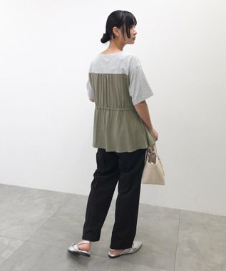 Green Parks 異素材ドッキングプルオーバー Gray Mixture