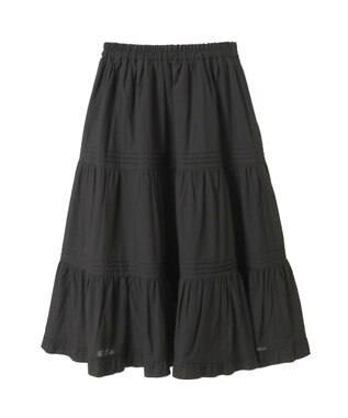 earth music&ecology ピンタックティアードミディスカート Black