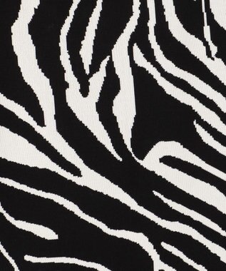 ICB 【洗える】アニマルジャガード  ニットスカート ブラック系