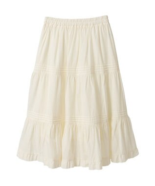 earth music&ecology ピンタックティアードミディスカート Ivory
