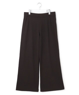 23区 L 【Lサイズ限定】レーヨンポリエステルストレッチ ニット パンツ ダークブラウン系