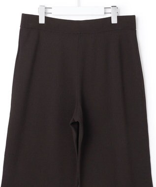 23区 L 【Lサイズ限定】レーヨンポリエステルストレッチ ニット パンツ ダークブラウン系