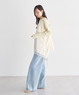 earth music&ecology レイヤード風テレコプルオーバー Yellow