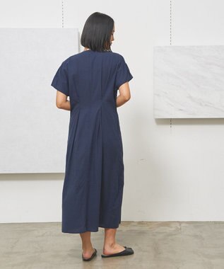 J.PRESS YORK STREET 【WOMEN】リネンライクイージーフィット ワンピース ネイビー系