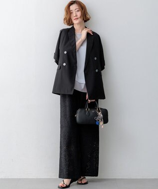 23区 VIOLAd'ORO シュリンクレザー 2WAY スクエア ボストンバッグ ブラック系