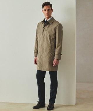 GOTAIRIKU ダウンライナー装着可【半裏仕様】メランジシャンブレー ステンカラースプリングコート ベージュ系