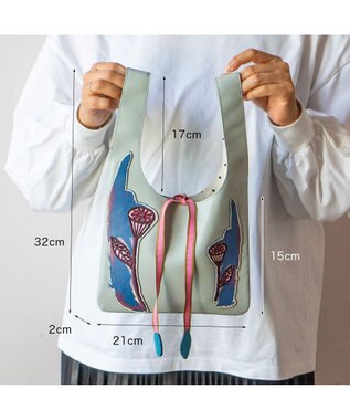 tsumori chisato CARRY 花ししゅう ハンドバッグ ミニバッグ お財布バッグ グリーン